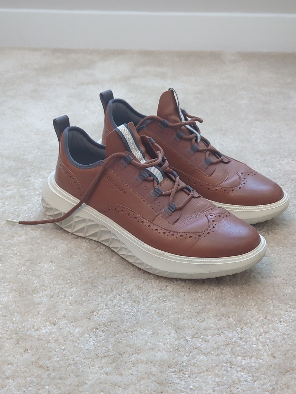 Cole Haan Zerogrand Brown Leather Wingtip Derby Sneakers